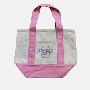 Trader Joe's Pink and Cream Mini Tote Bag